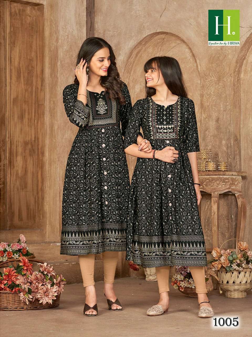 ME & MOM SERIES 1001 TO 1008 KURTI BY HIWA DESIGNER WITH PRINTED RAYON MOM AND DAUGHTER KURTI COMBO ARE AVAILABLE AT WHOLESALE PRICE